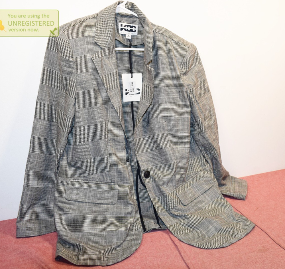KBB by KAHLANA Women's 'The Deconstructed Blazer' Gray Plaid Small